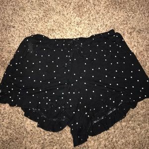 Black comfy pocka dot shorts